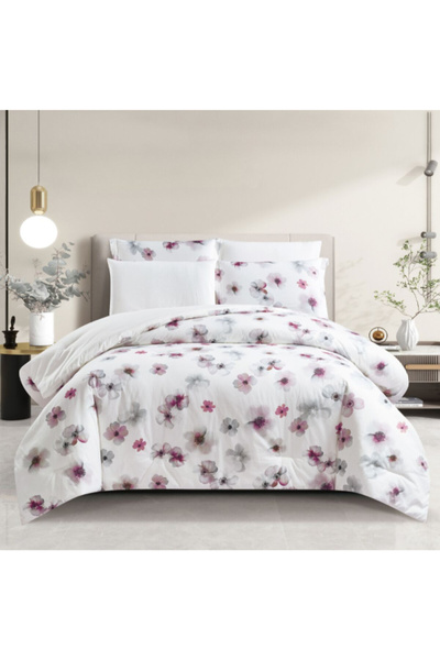 REVE 4-Piece Meado Floral Pattern Microfiber Twin Comforter Set