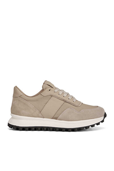 Tergan Bej Deri-Tekstil Erkek Sneaker - E26I1AY57586-B79