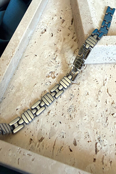 MOONİ ACCESSORİES سوار رجالي من الفولاذ 316L فضي اللون بنمط هندسي فاخر