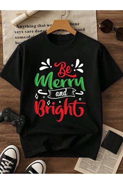KYMC07 تي شيرت رجالي بطبعة "Be Merry Bright Christmas" ناعم وقابل للتنفس بأكم...