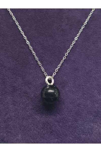 sarıyer silver Green Star Stone Natural Stone Steel Chain Necklace Suitable f...
