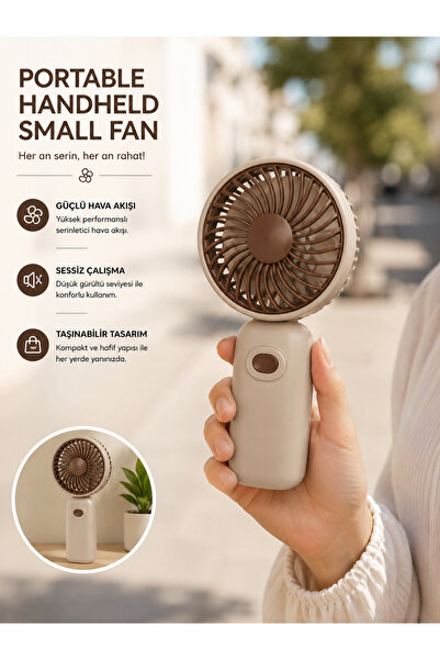 portable Mini El Vantilatörü Sessiz ve Taşınabilir Fan USB Şarjlı