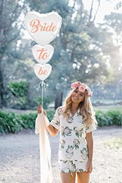 Yıldızan Adn Shop Bride to Be White Heart Foil Balloon Set 920026