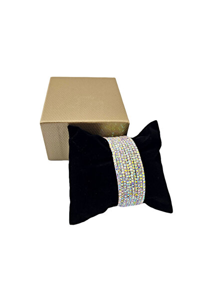velve Set bratari elastice With Sparks, cu cristale artizanale, Argintiu