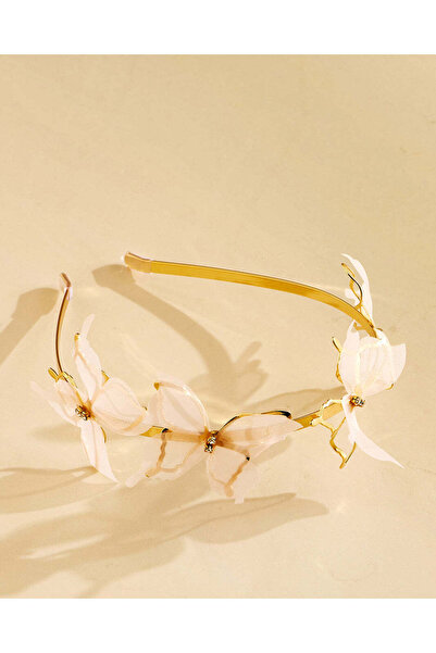 REDTAG Girls Gold Floral Hair Band