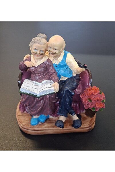 LUCIDIUSDECOR Figurină decorativă din rășină „Bunicii citind” – 12×16cm