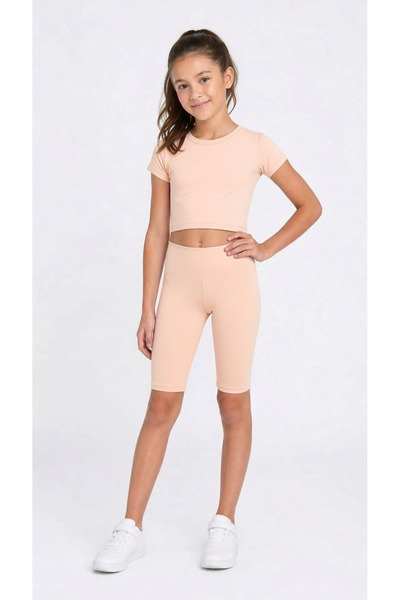 BUTİK1AVM Girl's Half Tights 1 Piece in Light Orange Cotton for Dresses and Bottoms