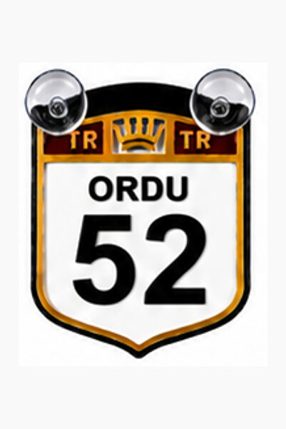 MEGAHAWK Ordu 52 - Vantuzlu Araç Cam Süsü Pleksi Plaka Dekoru Ön Arka Cam Aks...