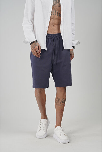 Butik Trend Biz Linen Men's Shorts with Elastic Waist