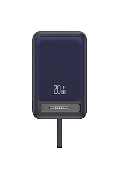 Usams Power Bank wireless Seria XM de 10000mAh cu cablu USB-C integrat, 15W, ...