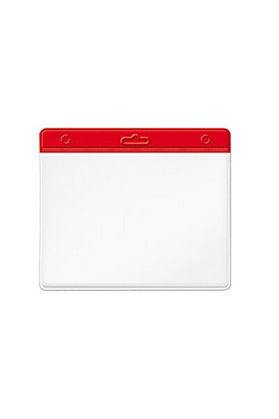 SARFF Card Holder Transparent 7.5X9.5 Red Stripe Horizontal - 10 Pieces