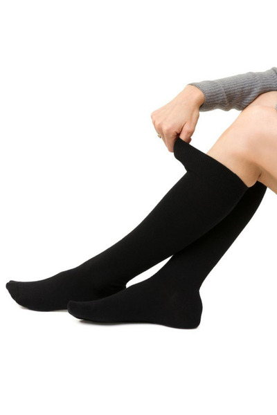 sosetaria Sosete lana merinos negre lungi sub genunchi Steven S130