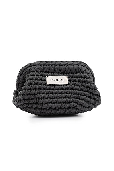 Maata Organics Kadın Örgü Clutch Çanta | Büzgülü Portföy El Çantası ve Makyaj...