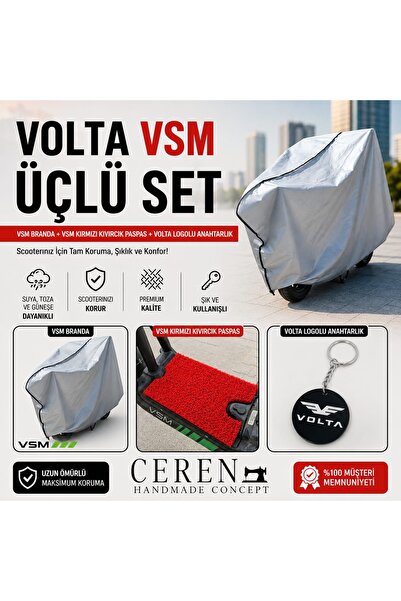 Volta Vsm Üçlü Set, VSM Branda + VSM Kırmızı Kıvırcık Paspas + Logolu Anahtarlık