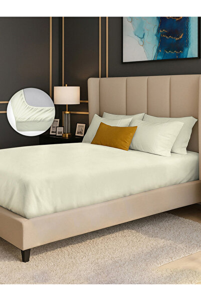 Mulberry Living By Styli طقم ملاءة سرير كوين من القطن 100%، 250 خيط - لون عاجي