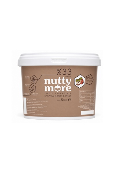 Nutty More Nuttymore Fındık Parç. Kakaolu Fındık Ezmesi 5 kg
