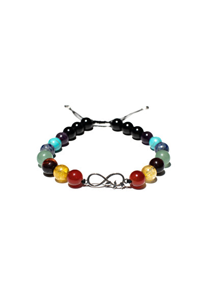 Palo Santo Brățară cu 7 Chakre și Onix Negru cu Argint Sterling 925