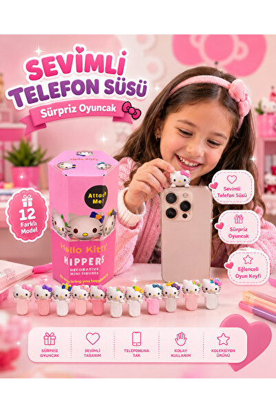DEVU Hello Kitty Hippers Sürpriz Oyuncak Telefon Süsü Dekoratif Mini Figür – ...