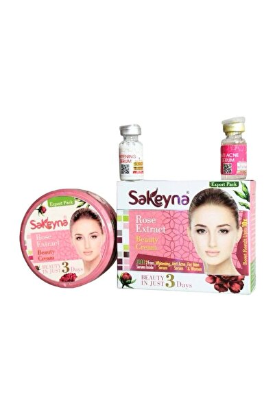 Sakeyna ROSE EXTRACT BEAUTY CREAM WITH 2 FREE SERUMS ANTI-ACNE & ANTI-AGEING ...
