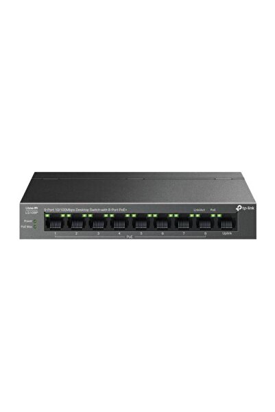 TP-LINK Switch LS109P, 9x100Mbps (8xPOE+), carcasă metalică, desktop, negru