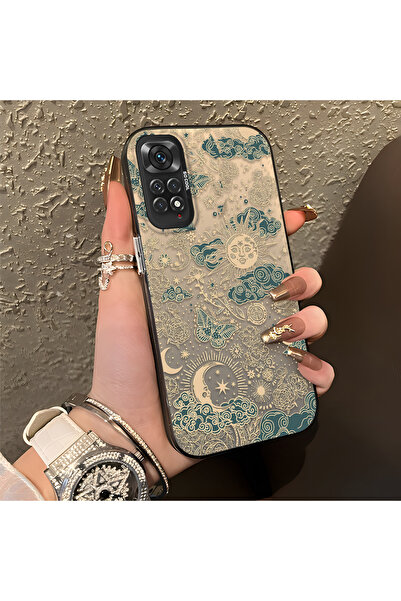 ARTISHELL Redmi Note 11/Note 11S Uyumlu Altın Renkli Güneş Ay Deseni Şık Tele...