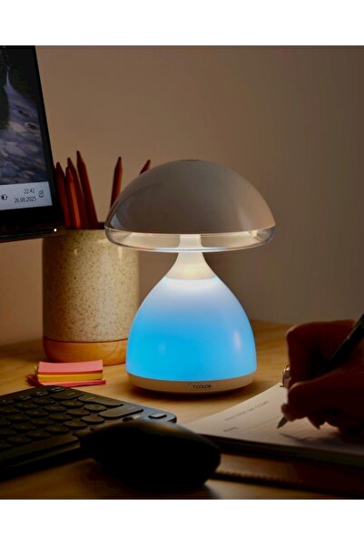 YENİTECH Renkli Şarjlı Mantar Lamba LED Gece Lambası Dekoratif Masa Lambası Kablosuz Modern Dekoratif Abajur