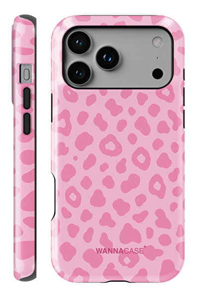 WANNACASE iPhone 17 Pro Max Pink Leopar Çift Katmanlı Essential Tough Telefon...