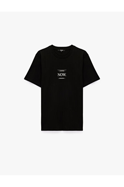 Koton Tricou din bumbac, cu mânecă scurtă, decolteu rotund, regular fit, cu i...