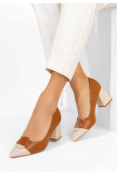 B T Shoes Σελίνια καμηλόχρωμα ψηλοτάκουνα παπούτσια