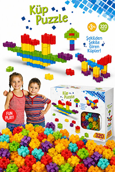EVENT 320 Parça Eğitici Küp Puzzle Blok Oyuncak Çocuk Zeka Geliştirici Yapı S...