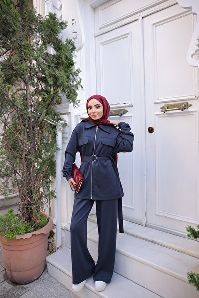 Bwest بدلة مزدوجة - أزرق داكن
