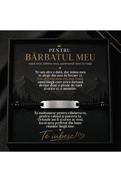 Belora Brățară personalizată din metal pentru soț - mesaj "Te aleg în fiecare...