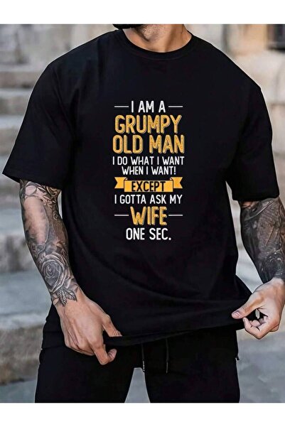 23ERVA تي شيرت صيفي للرجال من القطن 100% بطبعة "Am Grumpa Old Man Do What I W...