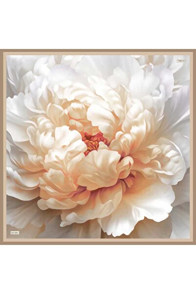 Levidor Orange Mist Flower Twill Silk Scarf