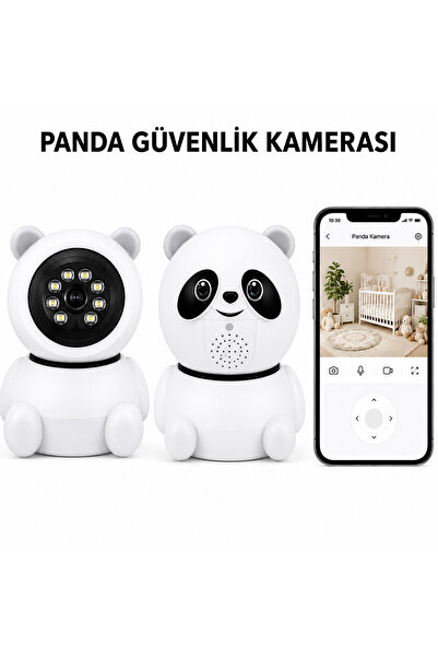 qasul Panda WiFi Güvenlik Kamerası 1080P Full HD 360° Dönebilen Gece Görüşlü ...