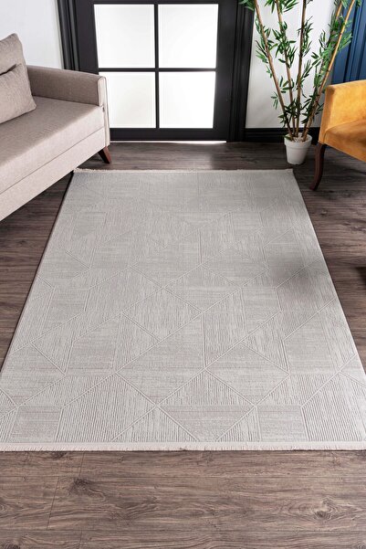 HALICIM COLLECTION TR Nar A0190 Bej 140 x 230 Özel Ölçü Yumuşak Dokulu Makine...