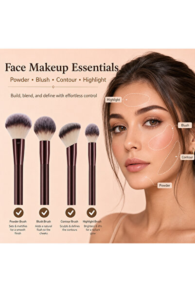 Arabest 26Pcs Brown Makeup Brush Kit – Soft Dense Synthetic Bristles for Foundation, Blush, Eyeshadow, Concealer, Contour & Highlighter, Complete Face Set