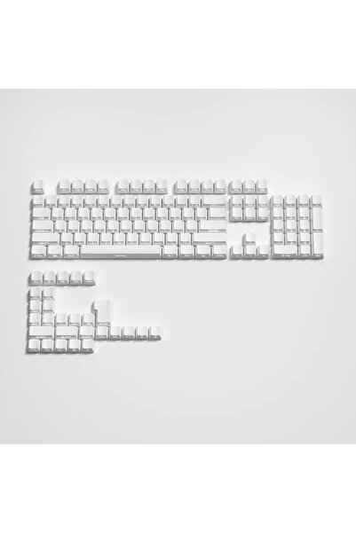 Choice6 White 130+ Keys White PBT Keycap Backlit Side Print Double Shot Cherr...