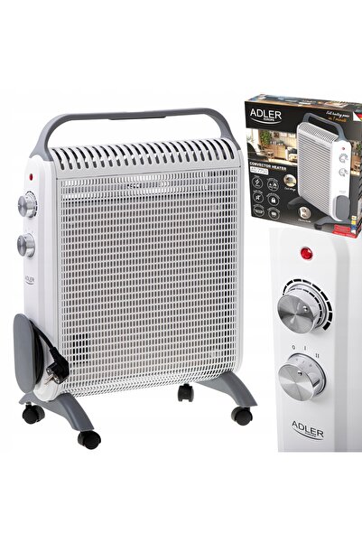 adler Convector electric pe roți 2000W IP24 Compartiment pentru cabluri Termo...