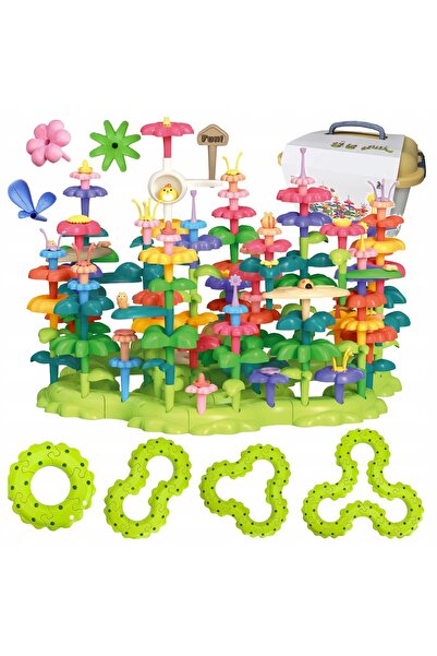 Stator Blocuri de construcție cu flori într-o cutie, Creative, 137 piese. Cea...
