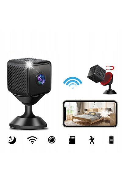 NO BRAND Cameră Mini Wifi 1080P cu Detecție Mișcare, Viziune Nocturnă și Vizu...