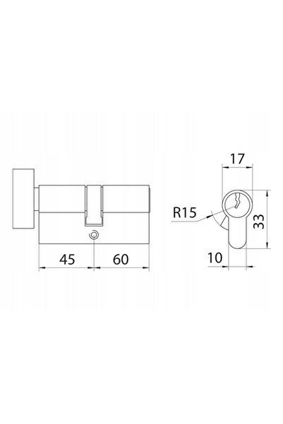 NO BRAND Yale Y500 45g/60 Insert cu buton 3 chei Negru