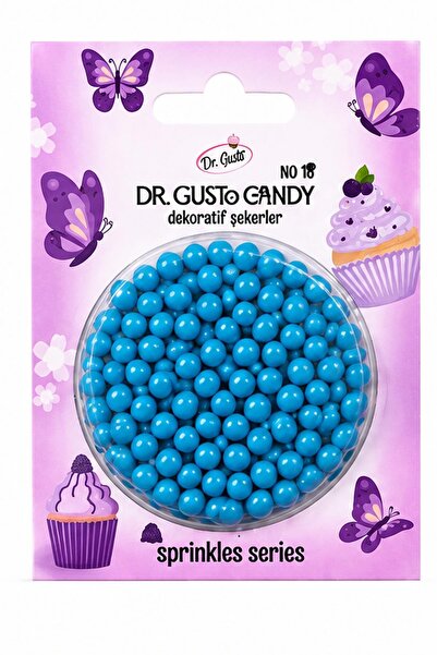 Dr. Gusto 4 mm Candy Mavi Boncuk Pasta Süsleme Şekeri