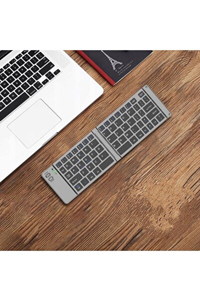 NO BRAND Set wireless de tastatură și mouse pliabile Bluetooth din grafit