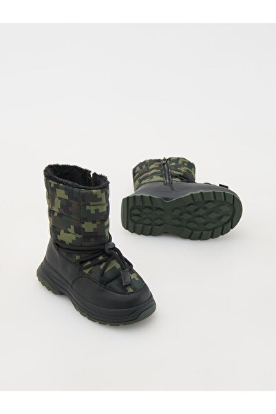 NO BRAND Cizme de zăpadă clasice Zielone, tip slip-on, model Moro, cu fermoar...