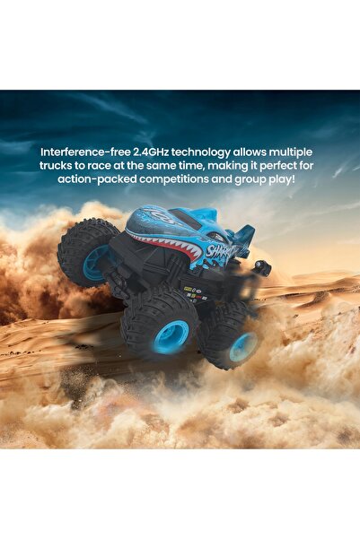 NO BRAND Panoleap Rc Monster Truck Rekin – Mașină 2.4Ghz cu muzică, lumini, c...