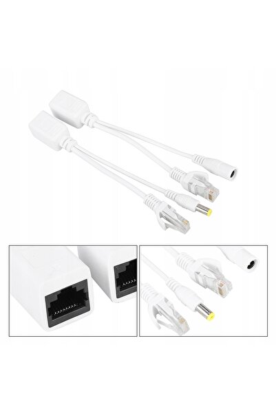 NO BRAND 10 perechi cablu PoE RJ45 pentru cameră IP, adaptor Power over Ethernet