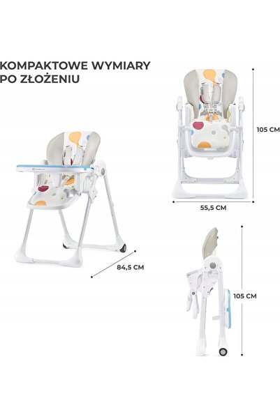 NO BRAND Scaun înalt pliabil pentru hrănirea copiilor, cu reglare pe înălțime...