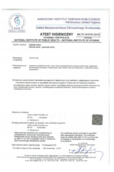 NO BRAND Sare sub formă de pastile, comprimate de sare, sac de 25 kg