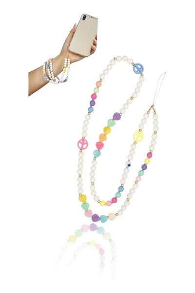 Generic Chic Beaded Phone Strap & Lanyard - Stylish Neck & Wrist Straps for M...